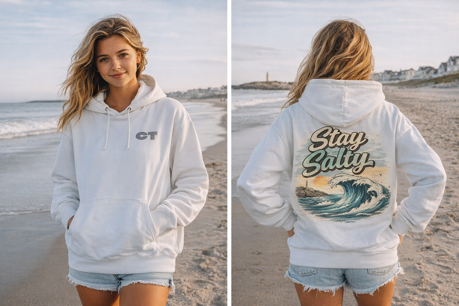 Stay Salty Lighthouse Hoodie by Coastal Therapy