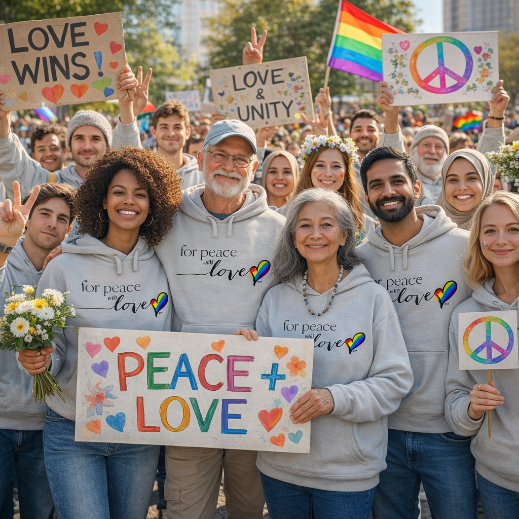for peace with love Unisex Hoodie by Coastal Therapy