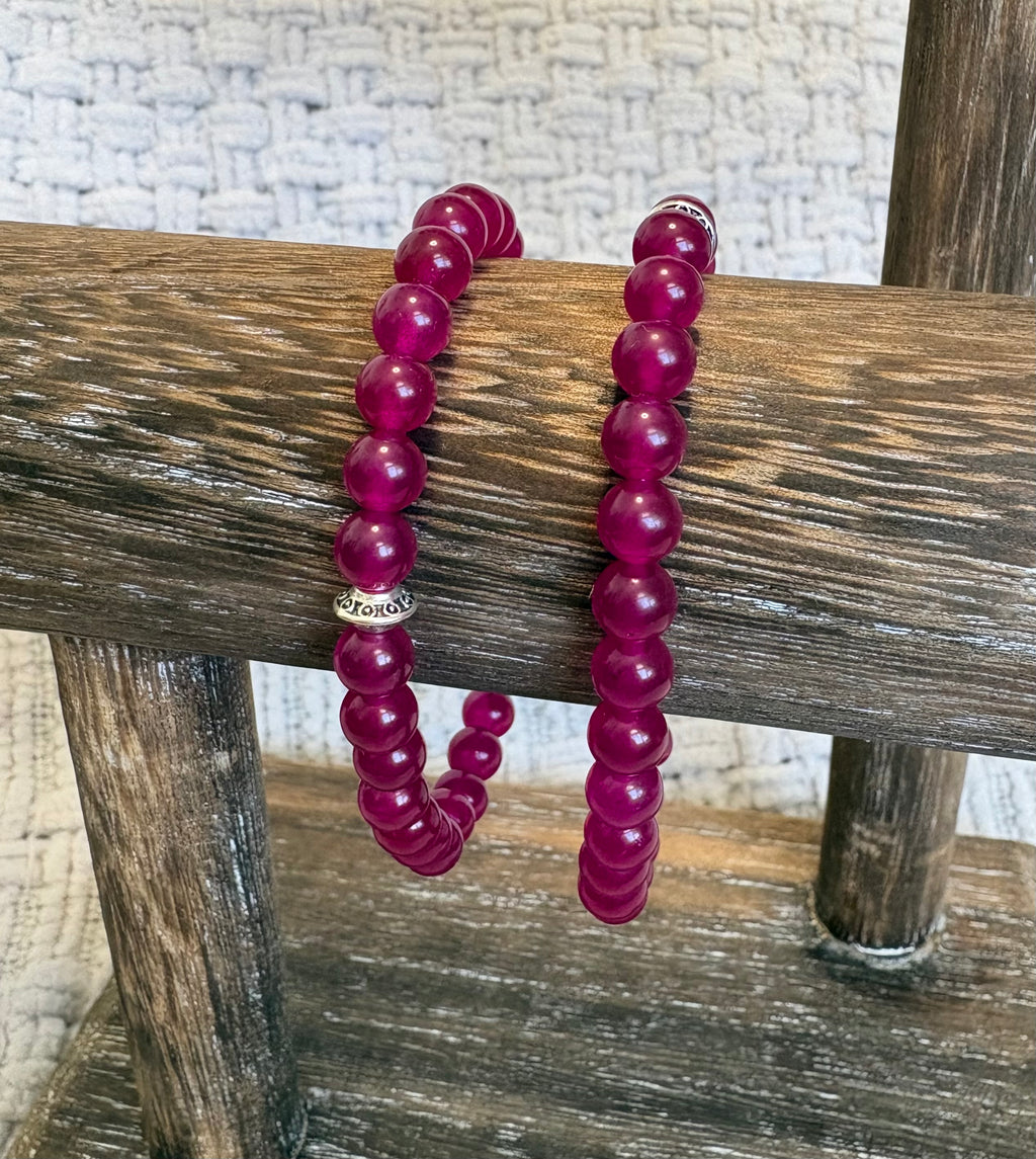 Pink Out for Breast Cancer Support Varietal - Coastal Therapy Beaded Bracelet