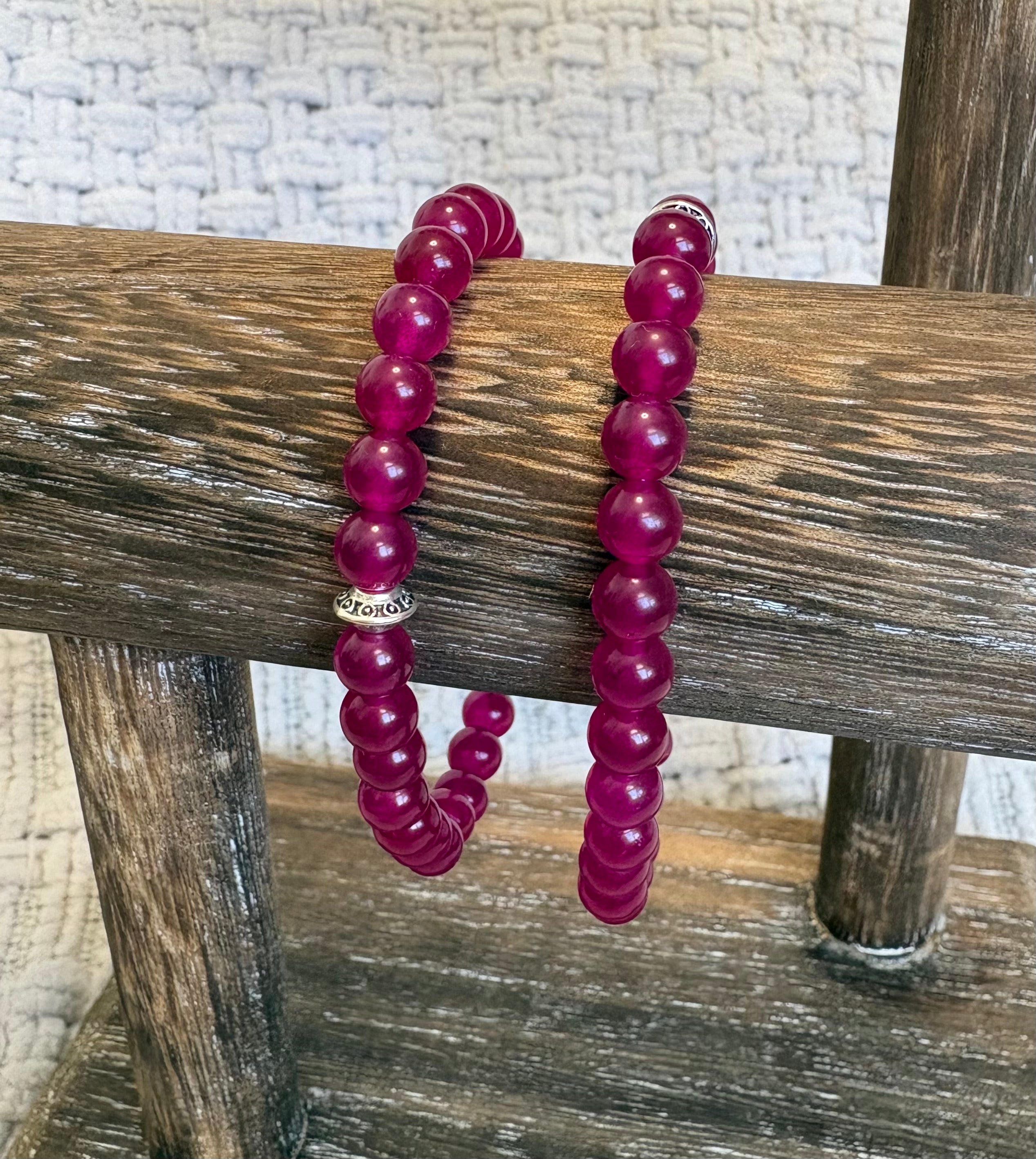 Pink Out for Breast Cancer Support Varietal - Coastal Therapy Beaded Bracelet