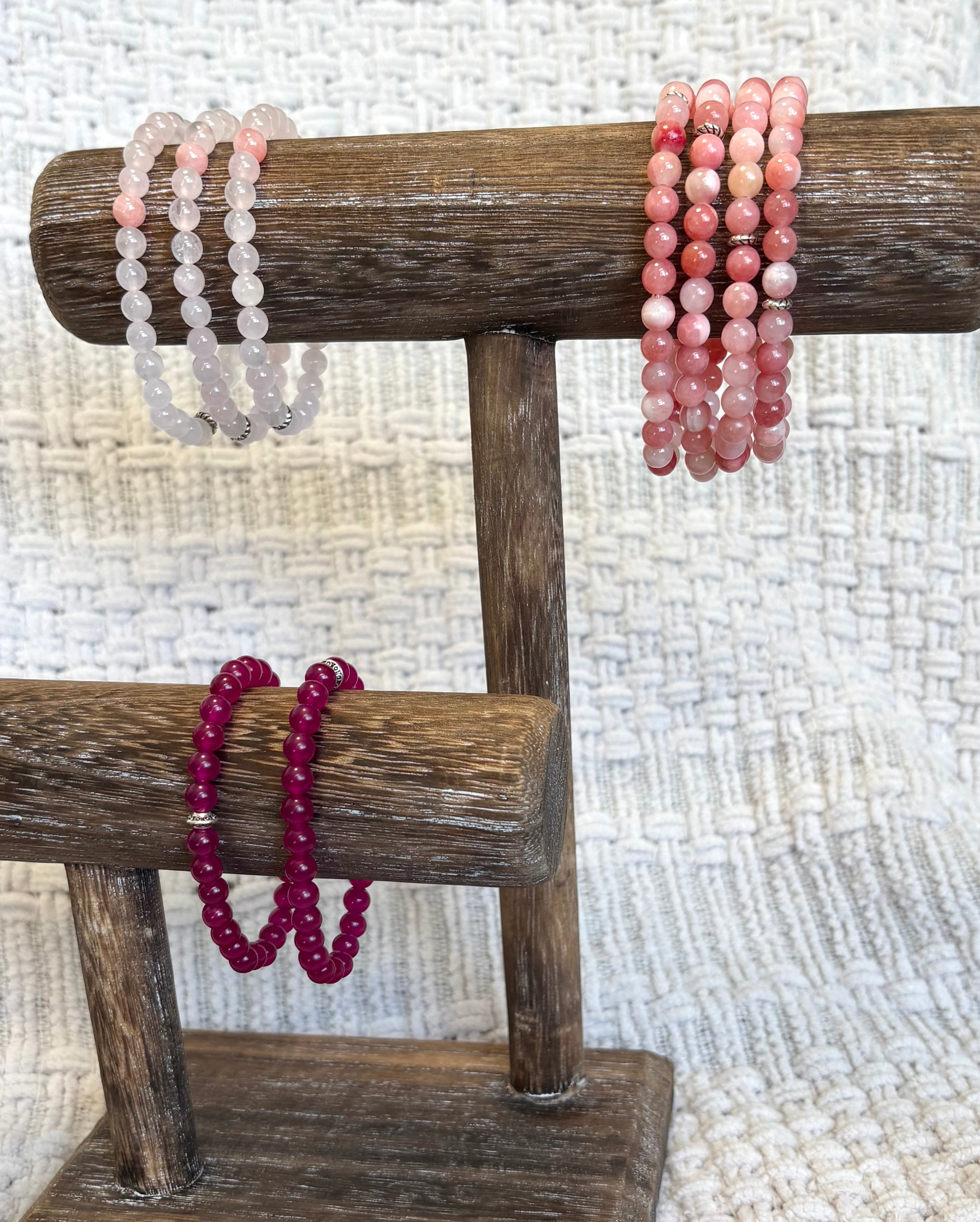 Pink Out for Breast Cancer Support Varietal - Coastal Therapy Beaded Bracelet