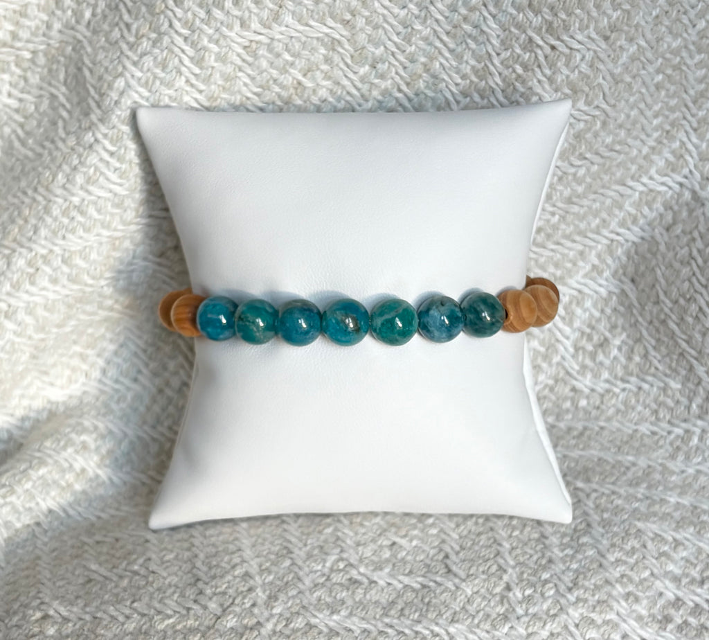 Driftwood and Blue Sky - Coastal Therapy Beaded Bracelet