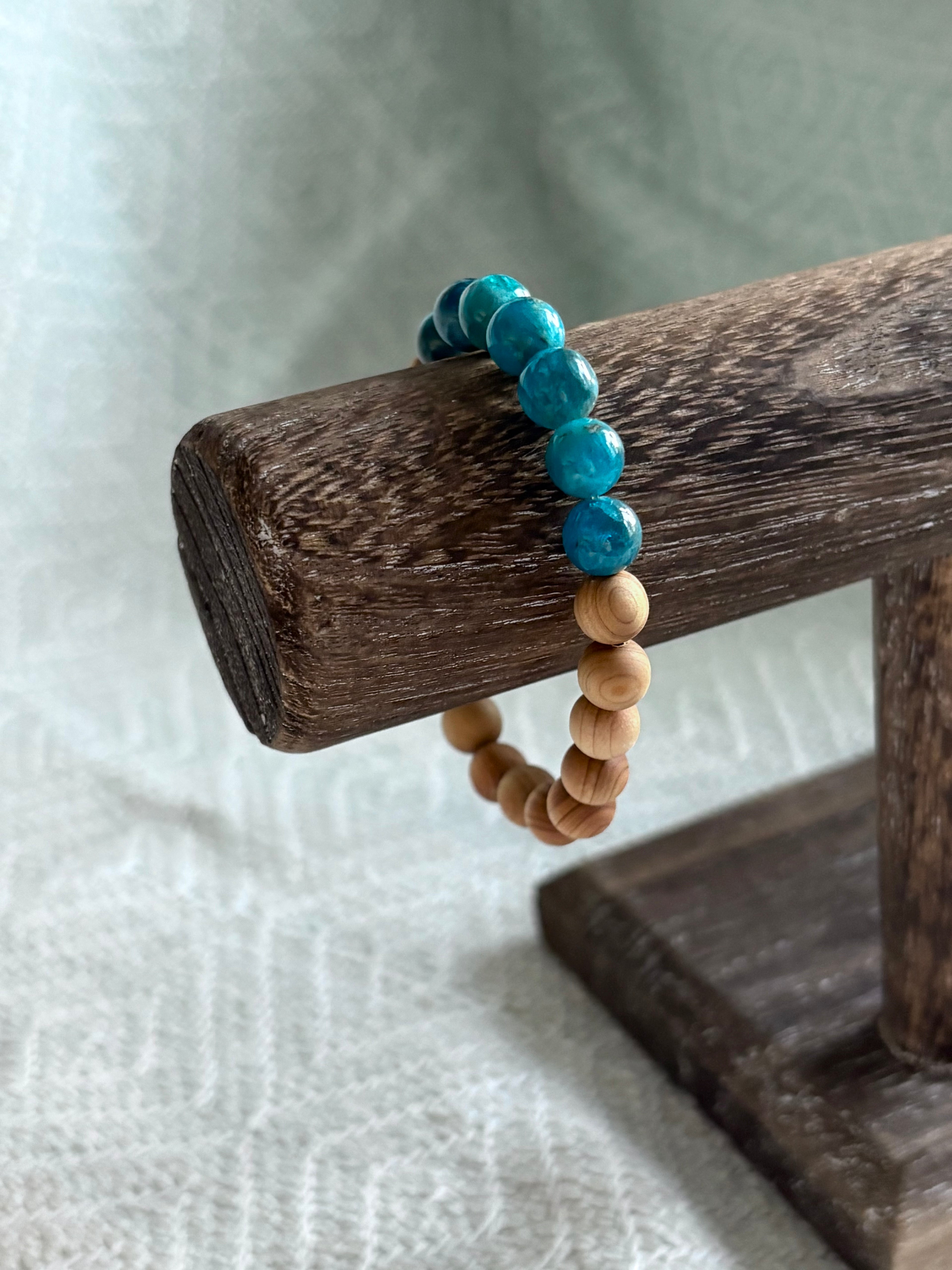 Driftwood and Blue Sky - Coastal Therapy Beaded Bracelet