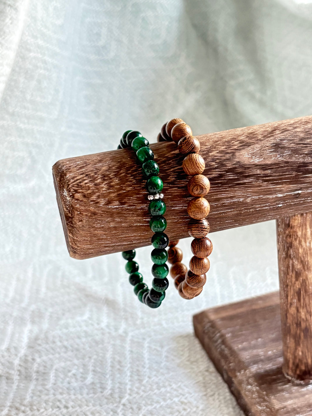 Driftwood and Green Seaweed - Coastal Therapy Beaded Bracelets