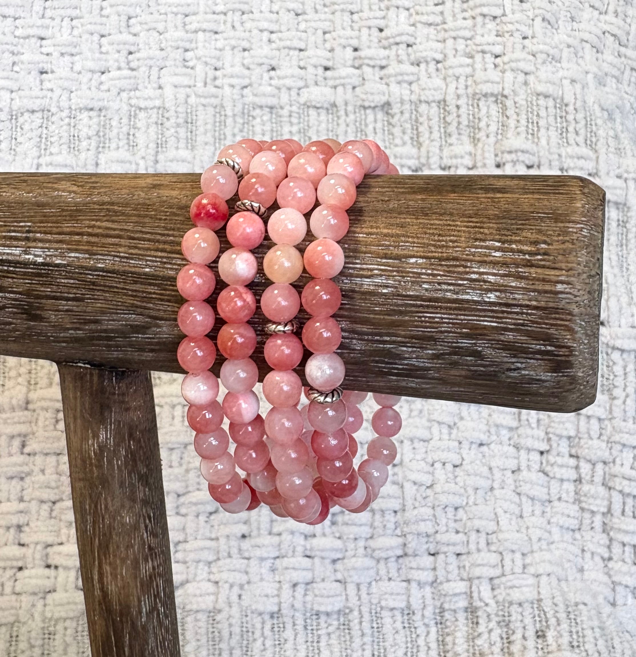 Pink Out for Breast Cancer Support Varietal - Coastal Therapy Beaded Bracelet