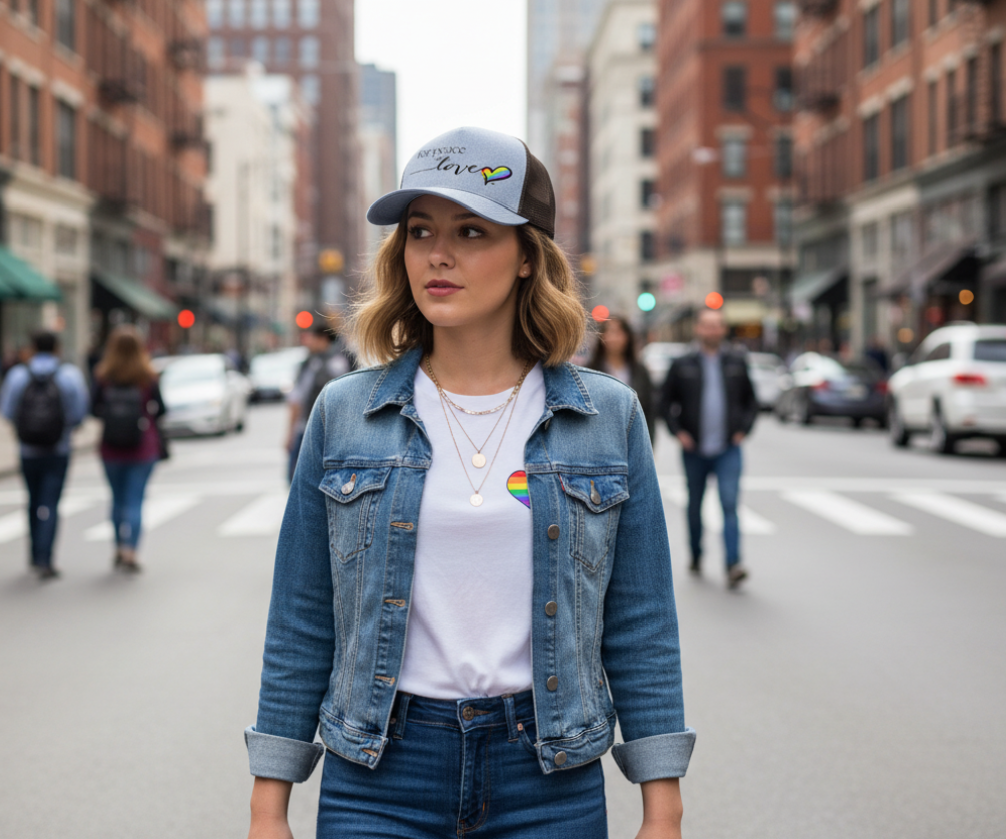 for peace with love Trucker Cap by Coastal Therapy