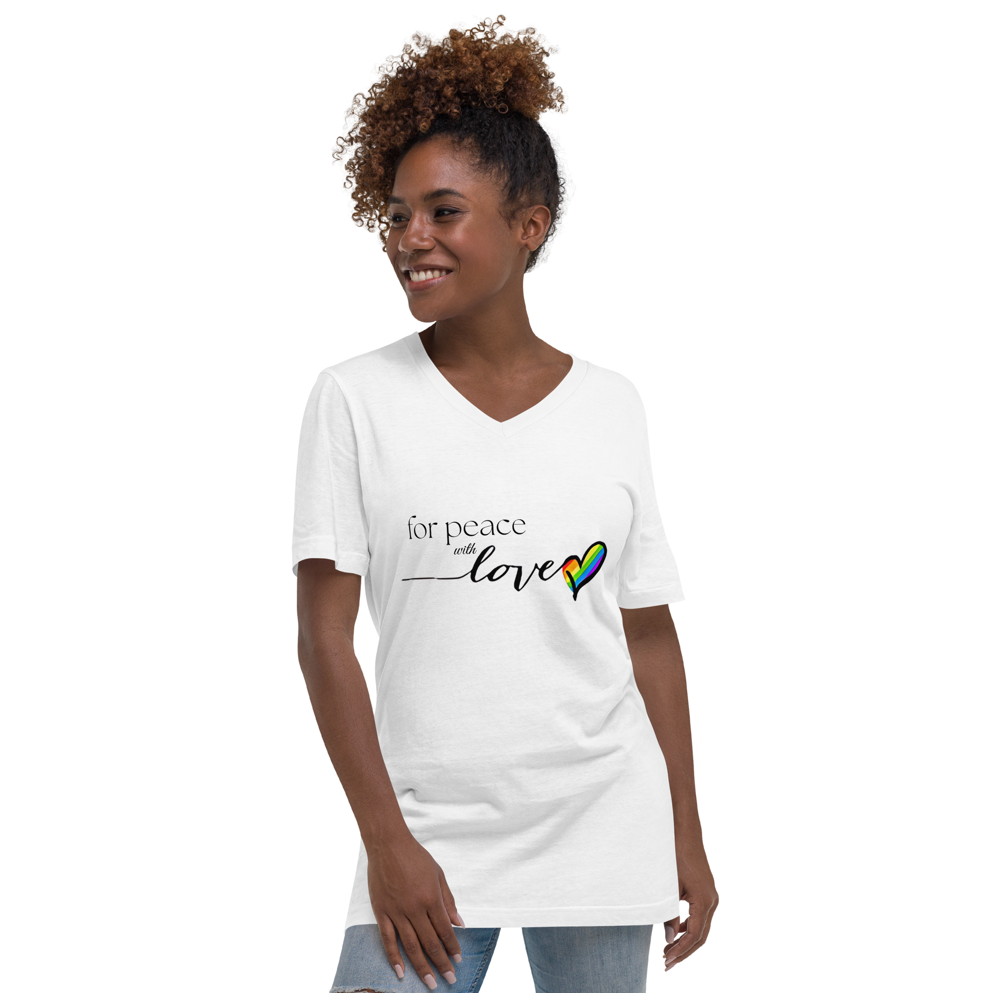 V-Neck Tee - "For Peace with Love" movement by Coastal Therapy