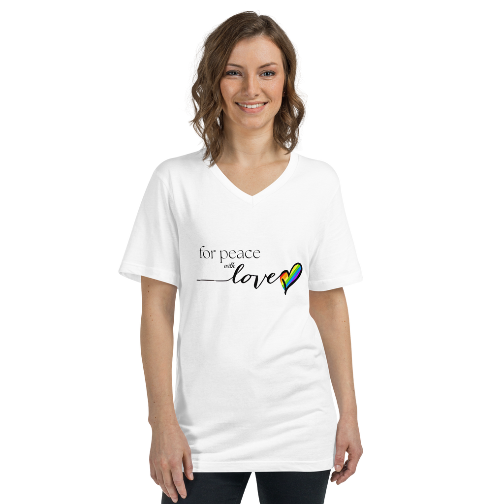 V-Neck Tee - "For Peace with Love" movement by Coastal Therapy